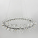 Підвісна срібляста люстра ALMA з кришталевими паличками діаметром 60см і 80см, фото 4