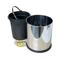 Якісне відро для сміття 5Л без кришки, нержавіюча сталь, хром VINKS, фото 2