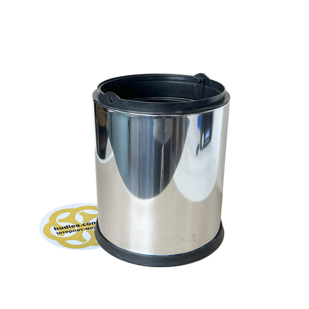 Якісне відро для сміття 5Л без кришки, нержавіюча сталь, хром VINKS, фото 1