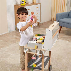 Детский гриль Viga Toys Барбекю с продуктами (44656) (набір кулінара, дитяча кухня), фото 3