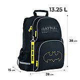 Рюкзак шкільний Kite Education DC Comics Batman 38x28x15, 13.25 л, чорний ((DC24-702M (LED)), фото 3