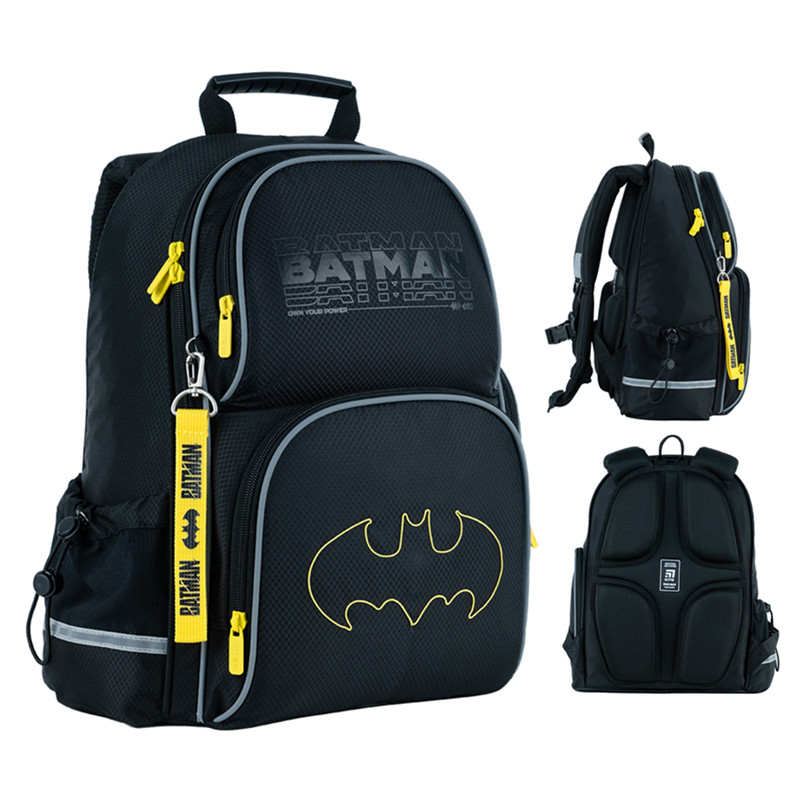 Рюкзак шкільний Kite Education DC Comics Batman 38x28x15, 13.25 л, чорний ((DC24-702M (LED)), фото 1