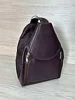 Женский рюкзак сумка баклажанный натуральная кожа 203045