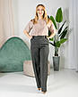 Штани жіночі класичні палаццо "Франческа" в сірому кольорі з широким поясом розміри від 44 до 56, фото 7
