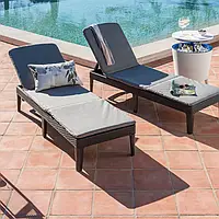 Комплект шезлонгов Allibert Jaipur Sun Lounger with Cushion 2 шт. с матрасом графит