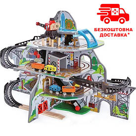 Залізниця Hape Багаторівнева гірська шахта з аксесуарами (E3753) іграшкова (дитяча залізна дорога)