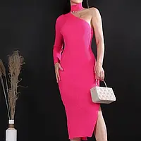 Сукня на одне плече one size рожеве