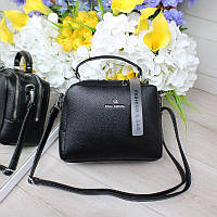 Женская сумка чемоданчик модная классическая небольшая черная экокожа