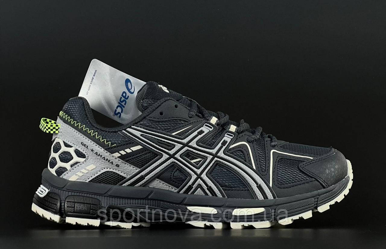 Чоловічі кросівки осінь/весна Asics Gel-Kahana 8 шкіряні Графіт з салатовим   41-46 розмір, фото 1