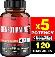 Премиальная добавка для пищеварения, производства энергии и иммунитета Agobi 4in1 Benfotiamine 120 капсул