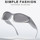 Спортивні срібні окуляри У2К дзеркальні сонцезахисні окуляри для вело спорту чоловічі та жіночі, фото 7