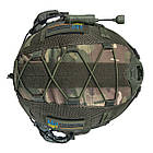 Шолом тактичний Fast Helmet NIJ IIIA + Навушники Earmor M31 MOD3 з чебурашкою + ліхтарик + кавер, фото 7