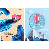 Набір одностороннього кольорового паперу та картону A4 7+7 K24-1256, 67461