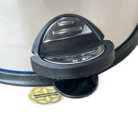 Бак для сміття в туалет 16Л з педаллю та мікроліфтом, нержавіюча сталь, хром VINKS, фото 3