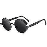 Вінтажні сонцезахисні окуляри Стипанк чорні стильні, фото 3