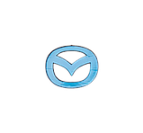 Накладка емблеми керма Mazda 57ммx45мм чорна, фото 2