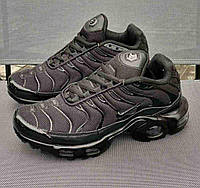 Женские подростковые кроссовки демисезонные Nike Tn текстильные черные р 36-41