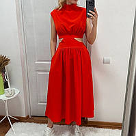 Червона сукня з відкритою спиною 44