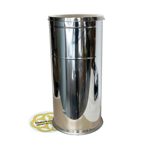 Бак для сміття якісний 30Л плоска кришка з отвором, нержавіюча сталь, хром VINKS, фото 1