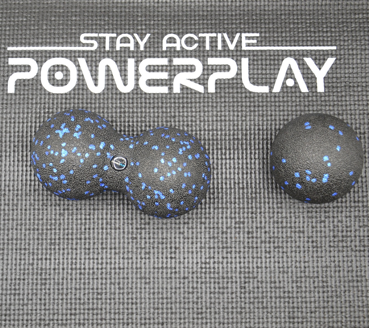 Набір для йоги PowerPlay PP_4008 EPP Foam Roller Set роллер + 2 масажні м'ячі Чорно-синій - фото 7 - id-p2117546767