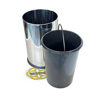 Відро для сміття без кришки на 8Л , нержавіюча сталь, хром VINKS, фото 2