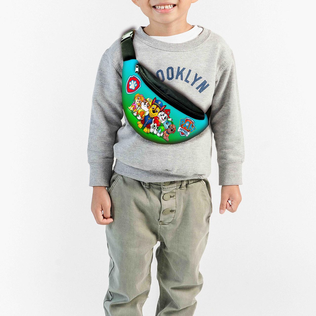 Сумка-бананка дитяча щенячий патруль "RAW PATROL" 32х15см, через плече для хлопчика (0372), фото 1