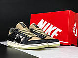 Жіночі кросівки Nike SB Dunk Low Travis Scott стильні повсякденні чорні бежеві, фото 3