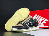 Жіночі кросівки Nike SB Dunk Low Travis Scott стильні повсякденні чорні бежеві, фото 8