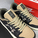 Жіночі кросівки Nike SB Dunk Low Travis Scott стильні повсякденні чорні бежеві, фото 9