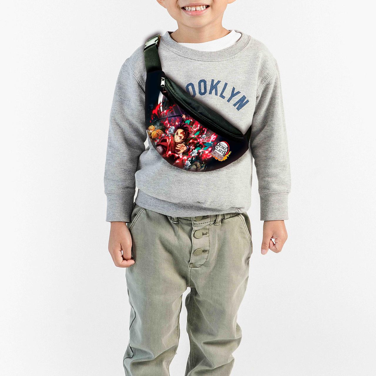 Сумка-бананка дитяча Клинок, що розсікає демонів, Аніме 32х15см, через плече для хлопчика (0396), фото 1