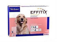 Effitix капли на холке от блох и клещей для собак Virbac 268мг/2400мг 20-40 килограммов 4 пипетки