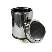 Надійне відро для сміття 16 Л поворотна кришка, нержавіюча сталь, хром VINKS, фото 4