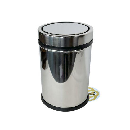 Надійне відро для сміття 16 Л поворотна кришка, нержавіюча сталь, хром VINKS, фото 1