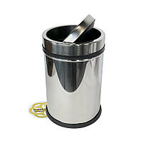 Надійне відро для сміття 16 Л поворотна кришка, нержавіюча сталь, хром VINKS, фото 3