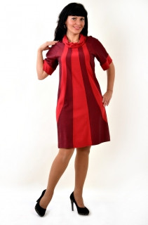 Червоне плаття коралове жіноче "Тюльпан", пл 121, по коліно трапеція. - фото 1 - id-p27801597