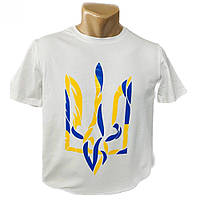 Мужская футболка герб сине-желтая белая (Патриотические футболки)