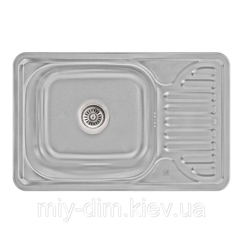 Кухонна мійка Lidz 6642 0,8 мм Micro Decor (LIDZ664208MICDEC), фото 1
