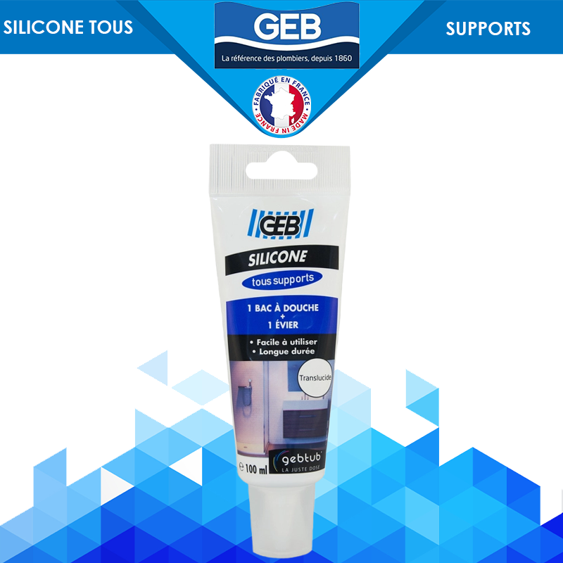 Силіконовий герметик прозорий протигрибковий SILICONE TOUS SUPPORTS 100 мл GEB