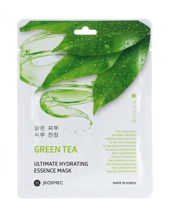 Тканинна зволожуюча маска з екстрактом зеленого чаю Jkosmec Green Tea Ultimate Hydrating Essence Mask 25 мл