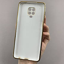 Чохол для Xiaomi Redmi Note 9s глянцевий із золотою окантовкою чохол на телефон сяомі редмі нот 9с білий h7y, фото 3