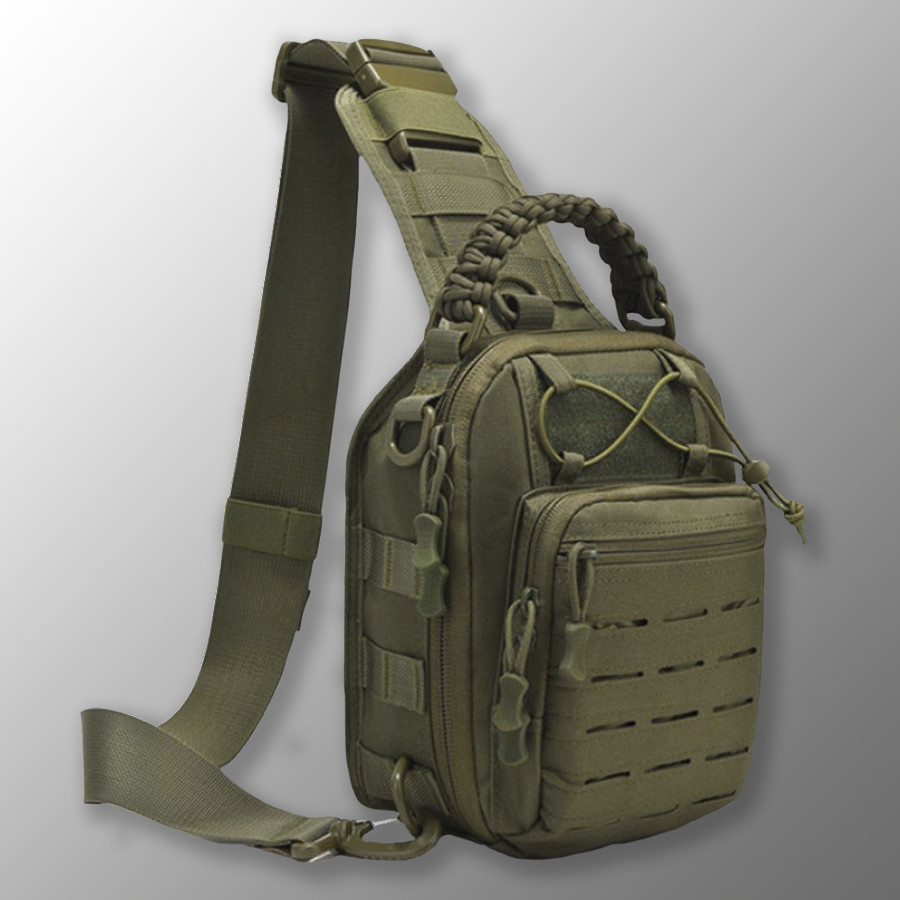 🔥 Сумка слінг "Silver Knight - Paracord II" (олива) однолямочный рюкзак, зсу, поліції, нацгвардії, фото 1