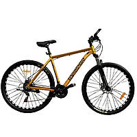 Спортивный горный велосипед на колесах 29 дюймов и алюминиевой раме 21 TopRider 670 Золотистый