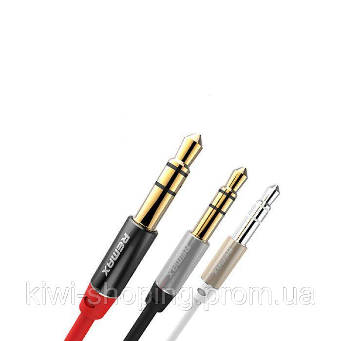 Audio кабель Remax AUX RM-L100 3.5 miniJack male to male 1.0м black o - фото 1 - id-p2124289651