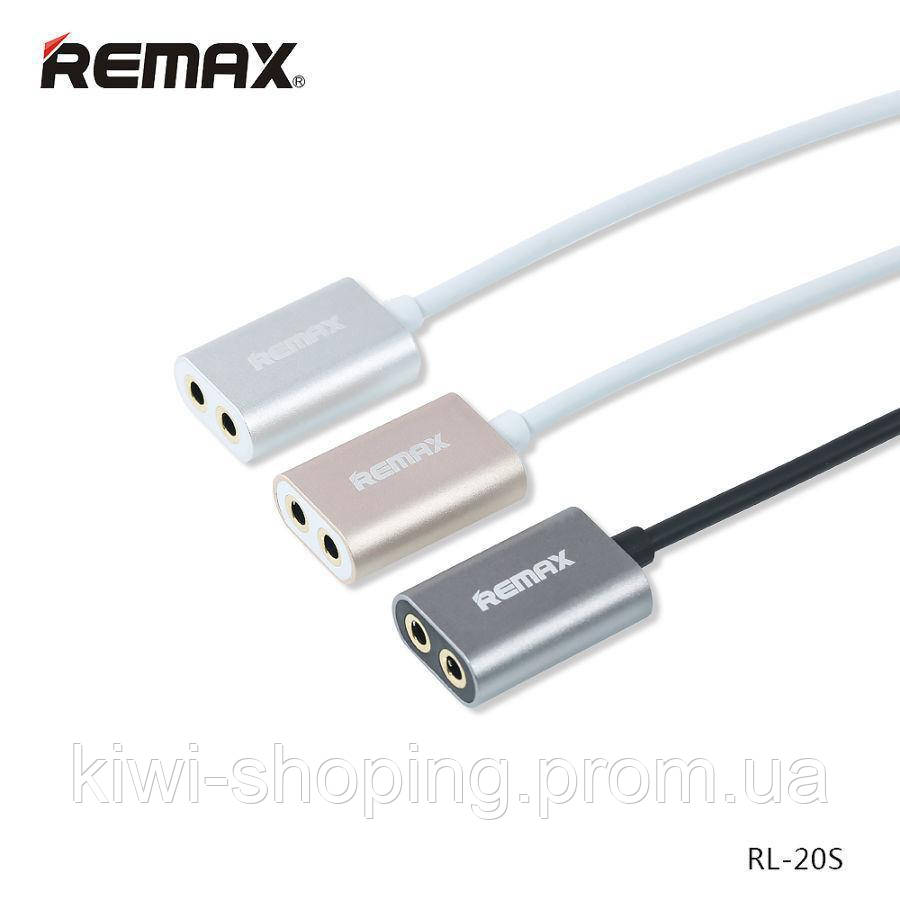 Audio разветвитель AUX Sharing RL-S20 3.5 miniJack gold Remax 320401 o - фото 3 - id-p2124289654
