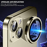 Захисне скло Metal Classic на камеру (в упак.) для Apple iPhone 15 (6.1") / 15 Plus (6.7") Золотий / Gold, фото 5