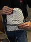 Жіночий рюкзак Michael Kors Monogram Backpack Mini White (білий із сірим) повсякденний зручний рюкзак torba0219, фото 6