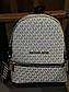 Жіночий рюкзак Michael Kors Monogram Backpack Mini White (білий із сірим) повсякденний зручний рюкзак torba0219, фото 9