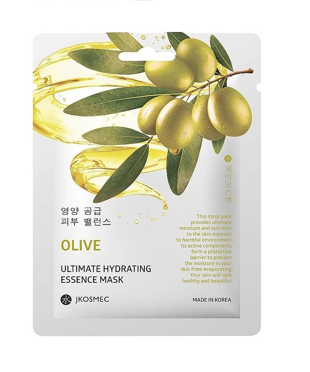 Тканинна зволожуюча маска з екстрактом оливи Jkosmec Olive Ultimate Hydrating Essence Mask 25 мл
