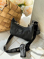 Женская сумочка, клатч отличное качество Prada Mini Re-Edition 2005 Black 22x15x6