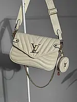 Vuitton New Wave Multi Pochette Beige 23x16x8 высокое качество женские сумочки и клатчи высокое качество